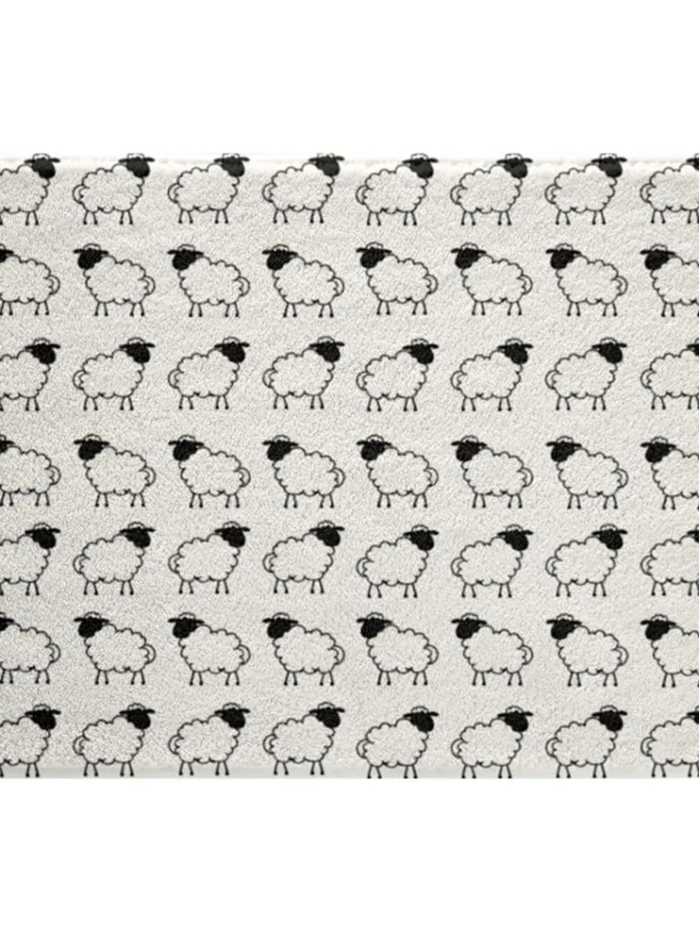 Cute Sheep Bathroom Rug 16x24, Farmhouse Animals Printed Microfiber Small Bath M